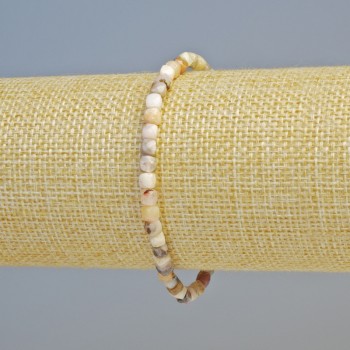 Pink Opal Bracelet with natural opal, faceted cubes, 4 mm diameter ± (stretch), length 18 cm+