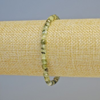 Prenite bracelet - natural stone, faceted cube, 4 mm diameter ± (stretch), length 18 cm+