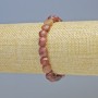 Strawberry Quartz Bracelet, natural stone, faceted, diameter 9x10 mm +/- (stretch), length 18 cm