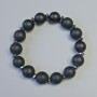 Shungite Bracelet (artificial) Smooth Bead, 12mm Diameter +/- (Stretch), Length 18cm +/- with Hematite Inserts