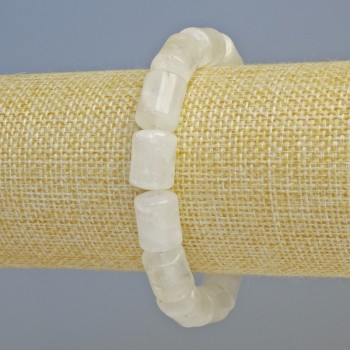 Bracelet with Rock Crystal cylindrical beads, diameter 10x14 mm ± (stretch), length 18 cm+