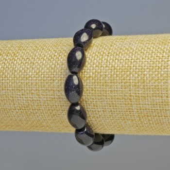 Bracelet Aventurine Night of Cairo (synthetic) oval, diameter 10×14 mm ± (stretch), length 18 cm+