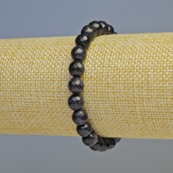 Aventurine Bracelet 'Night of Cairo' (synthetic) faceted bead, 8 mm diameter ± (stretch), length 18 cm+