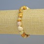 Bracelet of Fossilized Coral - Natural Oval Bead, 8x10mm +/- (stretch), length 18cm+