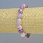 Lepidolite Bracelet with natural stone faceted beads, 9×10 mm diameter ± (stretch), length 18 cm+