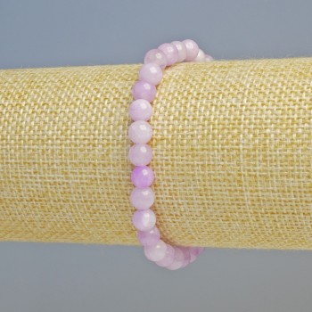 Kunzite Bracelet (Synthetic) Smooth Beads, 6 mm Diameter ± (Stretch), Length 18 cm+