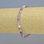 Chevron Amethyst Bracelet, Natural Stone, Smooth Beads, 4 mm Diameter ± (Stretch), Length 18 cm+