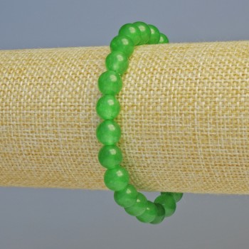 Chrysoprase Bracelet (synthetic) Smooth Beads, 8 mm diameter +/- (stretch), length 18 cm+