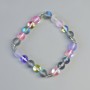 Opal Glass Bead Bracelet Assortment, Smooth Beads, 8 mm Diameter ± (stretch), Length 18 cm ± with Metal Inserts