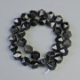 Beads Silver Obsidian natural stone, faceted, diameter 10x12 mm, length 36 cm on thread
