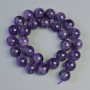 Amethyst beads, natural stone, smooth round beads, diameter 14mm, length 39cm, on thread