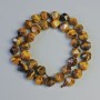 Tiger's Eye Beads, natural stone, faceted, diameter 9×10 mm, length 36 cm on thread