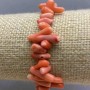 Pink Coral Bracelet with Natural Cylindrical Beads, diameter 9-17×4 mm +/- (stretch), length 18 cm+
