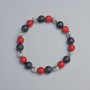 Coral and Shungite Bracelet (Synthetic) Smooth Beads, 8mm Diameter +/- (Stretch), Length 18cm +/- with Metal Inserts
