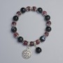 Bracelet Rubellite Tourmaline and Agate, diameter 10 mm, 8.5 mm ± (stretch), length 18 cm ± with metal inserts