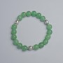 Jade bracelet with smooth beads, diameter 8.5 mm ± (stretch), length 18 cm ± with metal inserts