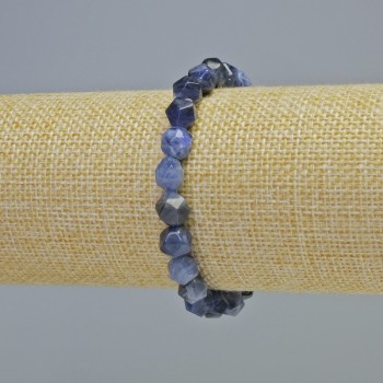 Natural sodalite multifaceted bracelet, diameter 7x8 mm ± (stretch), length 18 cm+