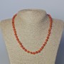 Carnelian Necklace with Natural Stone, Smooth Beads, 6 mm Diameter, 45–47 cm Length