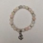 Morganite bracelet with faceted beads, 8 mm diameter ± (stretch), length 18 cm ± with metal inserts