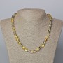 Opal Glass Necklace - Yellow Transparent Chameleon, Smooth Beads, 8 mm Diameter, 45-48 cm Length