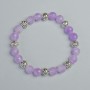 Bracelet Lavender Amethyst Faceted Bead, 8 mm diameter ± (stretch), length 18 cm ± with metal inserts
