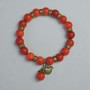 Bracelet Red Jasper (Pressed) Smooth Bead, 10 mm Diameter ± (Stretch), Length 18 cm ± With Metal Inserts