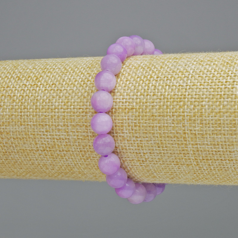Amethyst Bracelet (artificial acrylic) smooth bead, diameter 8.5 mm ± (stretch), length 18 cm+