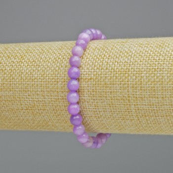 Amethyst Bracelet (artificial acrylic) smooth beads, 6.5 mm diameter +/- (stretch), length 18 cm+