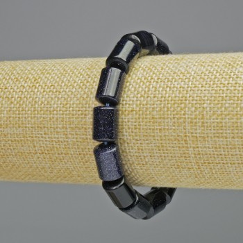 Bracelet Aventurine Night of Cairo (synthetic) Cylindrical, diameter 10x13, 5 mm ± (stretch), length 18 cm+