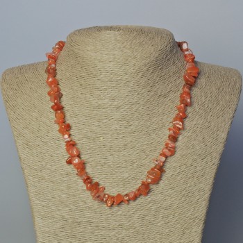 Carnelian Necklace with natural stone chips, diameter 8x4 mm, length 45-47 cm