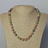 Watermelon Garnet Necklace Natural Stone Smooth Beads, 10mm Diameter, Length 45-49 cm