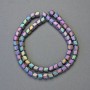 Hematite beads in hexagonal zigzag rainbow matte color, diameter 6×6 mm ±, length 42 cm ± strand