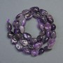 Amethyst beads, natural stone, faceted, 8×14 mm, length approximately 38 cm on thread