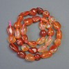 Natural Carnelian Beads, Faceted, 10x12 mm Diameter, 39 cm Length on Thread