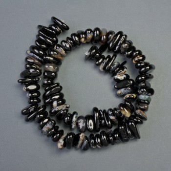Agate Beads, Natural Stone Chip, Diameter 8×16 mm, Length About 40 cm on a Fishing Line