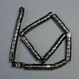 Black Agate Beads on Thread, Natural Stone Rondelle, 8×6 mm Diameter, Length 39 cm +/-