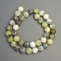 Beads Green Opal on thread, natural stone, smooth round bead, diameter 10mm ±, length 40cm ±