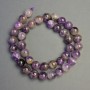 Amethyst Beads on Thread, Natural Stone, Smooth Beads, Diameter 10 mm +-, Length 39 cm+