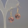 Hematite Earrings with Wood - Multicolor, diameter 12×4 mm, length 3.2 cm