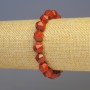 Red Jasper Bracelet, natural stone, faceted, diameter 8x8 mm, length 18 cm, stretch