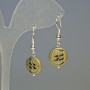 Hematite Earrings 'Tree' Matte Light-Golden, diameter 12x4.5 mm, length 3.2 cm