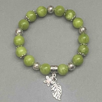 Onyx Bracelet (Acrylic) Smooth Beads, 10mm Diameter, with Inserts, Length 18 cm +/- Stretch