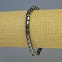 Hematite Bracelet in Cylindrical Form, Black, diameter 5.5x5.5 mm, length 18 cm, stretch