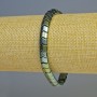 Hematite Snake Bracelet with Zigzag Wave, Green Chameleon Color, diameter 7x5x5 mm, length 18 cm, stretch
