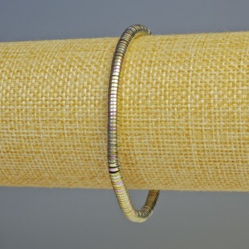 Hematite bracelet, rose-silver color, rondelle beads, diameter 4x1 mm, length 18 cm, stretch