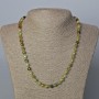 Grossular Necklace (Green Garnet) Natural Stone, Faceted Cube-Cut, 6×6 mm, 51 cm length