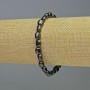 Hematite Bracelet, Oval, Black Chameleon Color, 7×7 mm Bead Diameter, 18 cm Length, Stretch