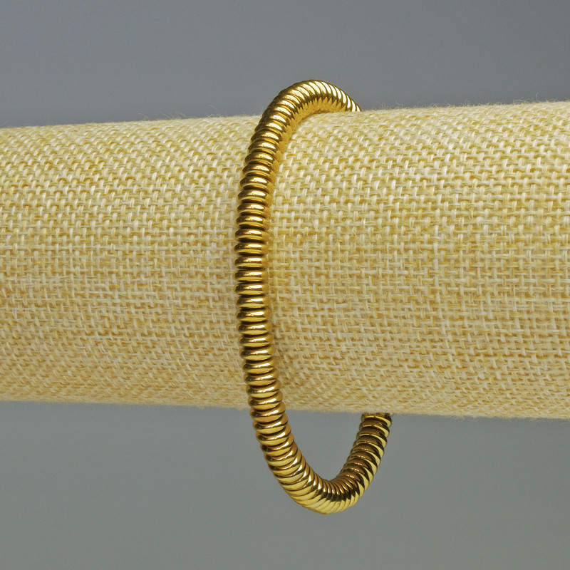 Hematite bracelet, rondelle beads, dark gold color, 6x2 mm diameter, 18 cm length, stretch