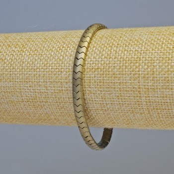 Hematite snake zigzag wave bracelet, matte bronze color, bead diameter 5×4×3 mm, length 18 cm, stretch