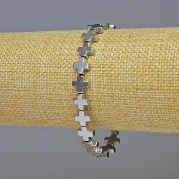Hematite Bracelet 'Cross' Silver
